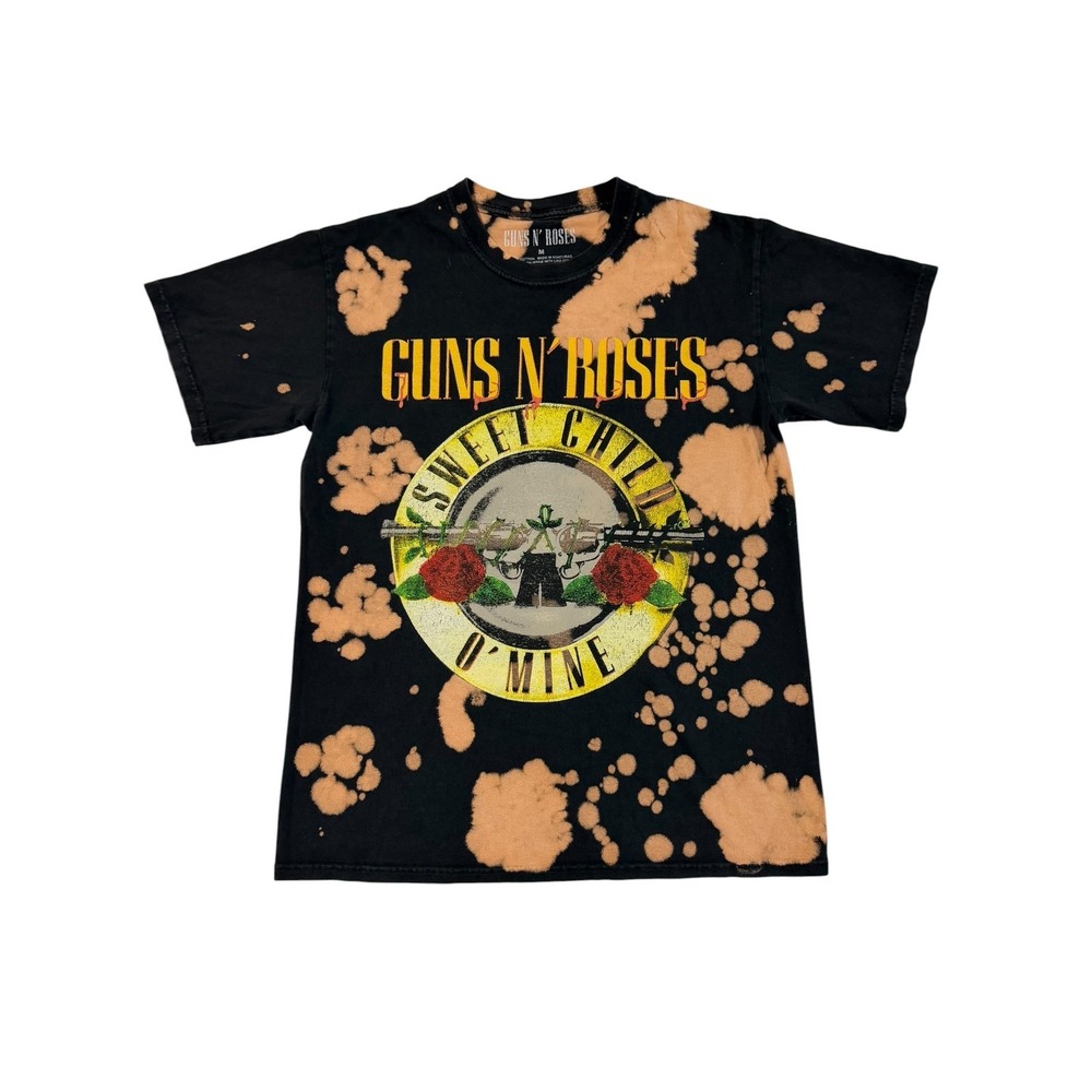 Guns N Roses Sweet Child O Mine Bleach‎ Wash Graphic Tee Black M Rockstar Grunge
